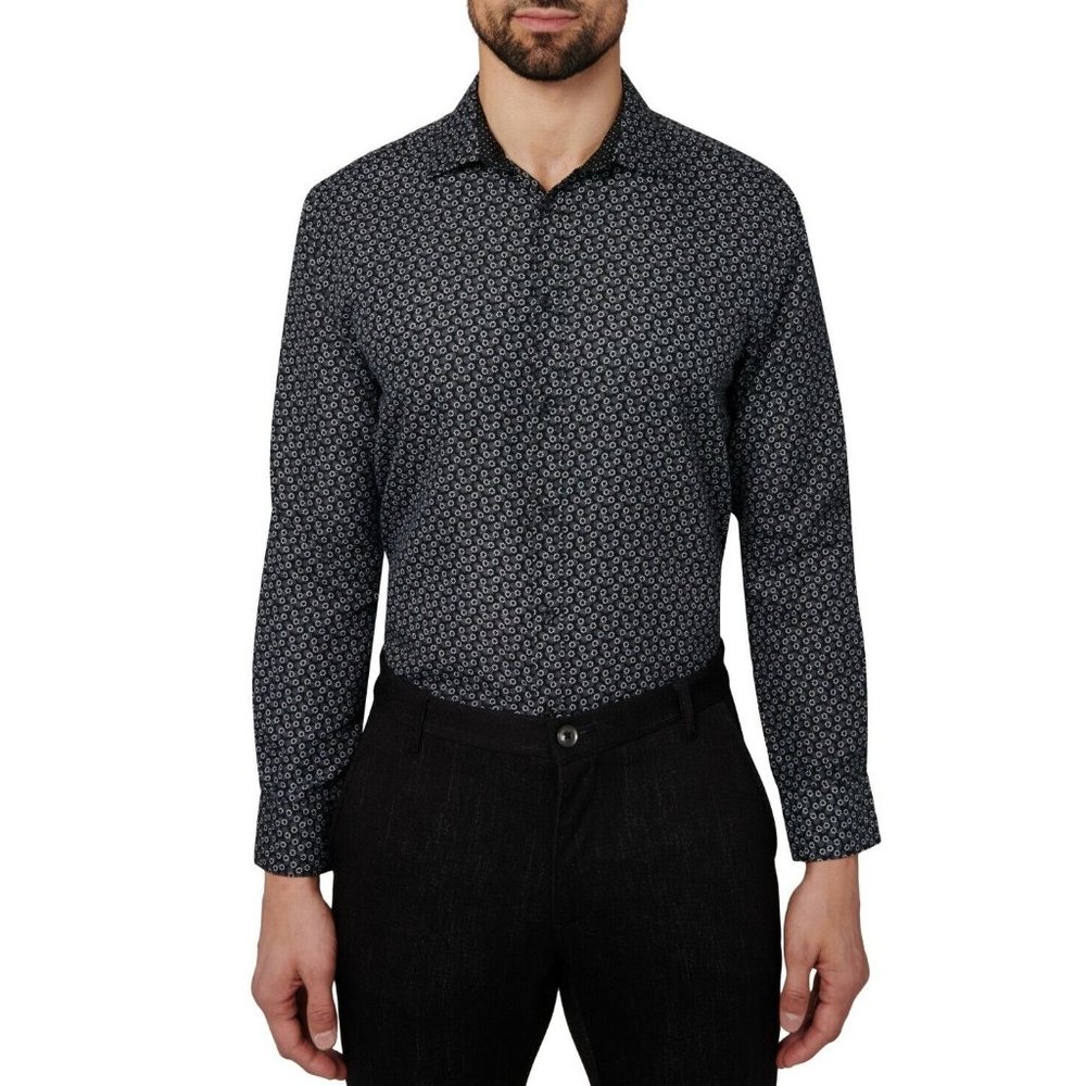 Calabrum Men's Size M 15 - 15.5 Regular-Fit Performance Dress Shirt LL711AFA